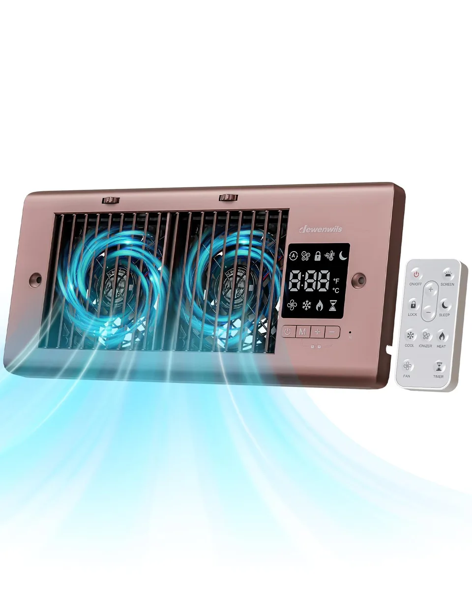 Bronze register booster fan 4 by 10 inches with adjustable grille
