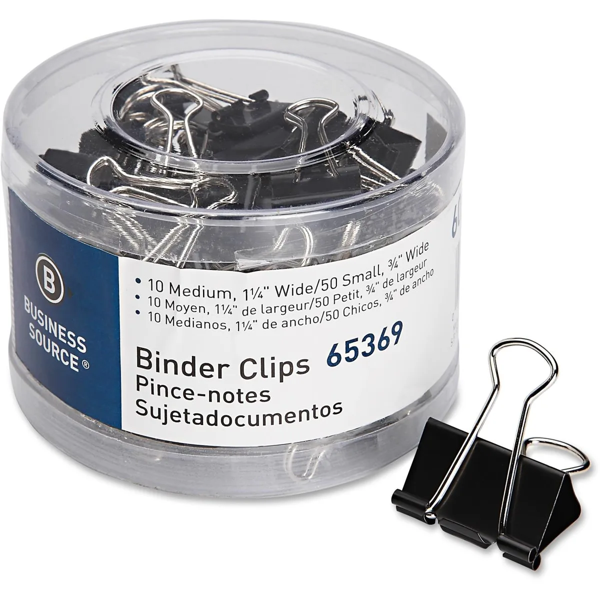 Business Source Business Source 65369 Binder Clip Set 10×32mm 50×19mm 60 Pack — product photo