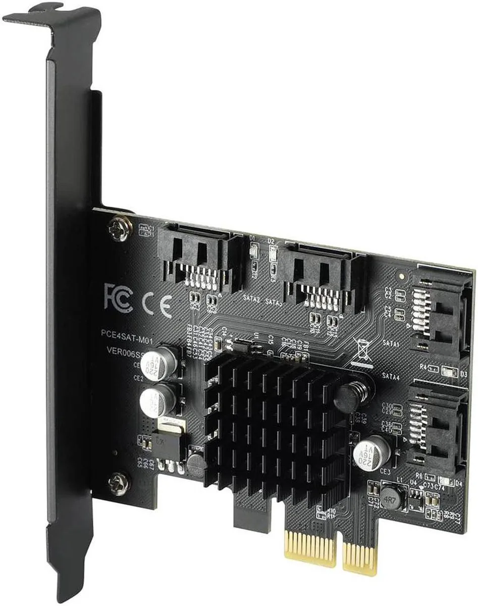 Vszerda Vszerda 4 Port SATA 3.0 PCIe 3.0 X1 Controller Card Marvell 88SE9215 — product photo