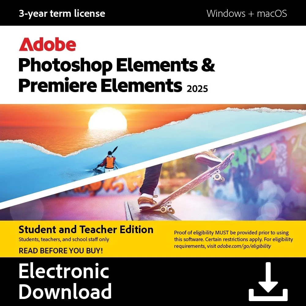 Adobe Adobe Photoshop &amp; Premiere Elements 2025 Student &amp; Teacher 3-Year 30006940 — product photo