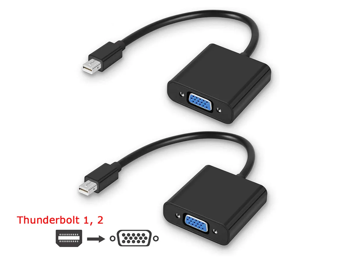 iXever iXever Mini DisplayPort to VGA Adapter 2-Pack 15cm — product photo