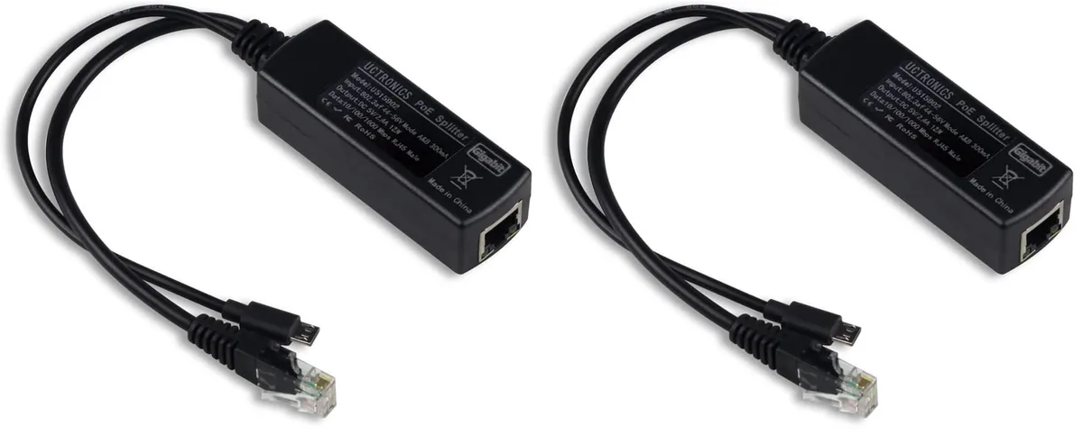 KEHIPI KEHIPI PoE Splitter Gigabit 5V Micro USB (Pack of 2) — product photo