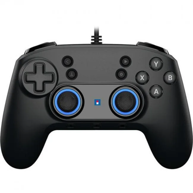 Wired HORI gamepad with offset analog sticks, turbo buttons, ergonomic grip