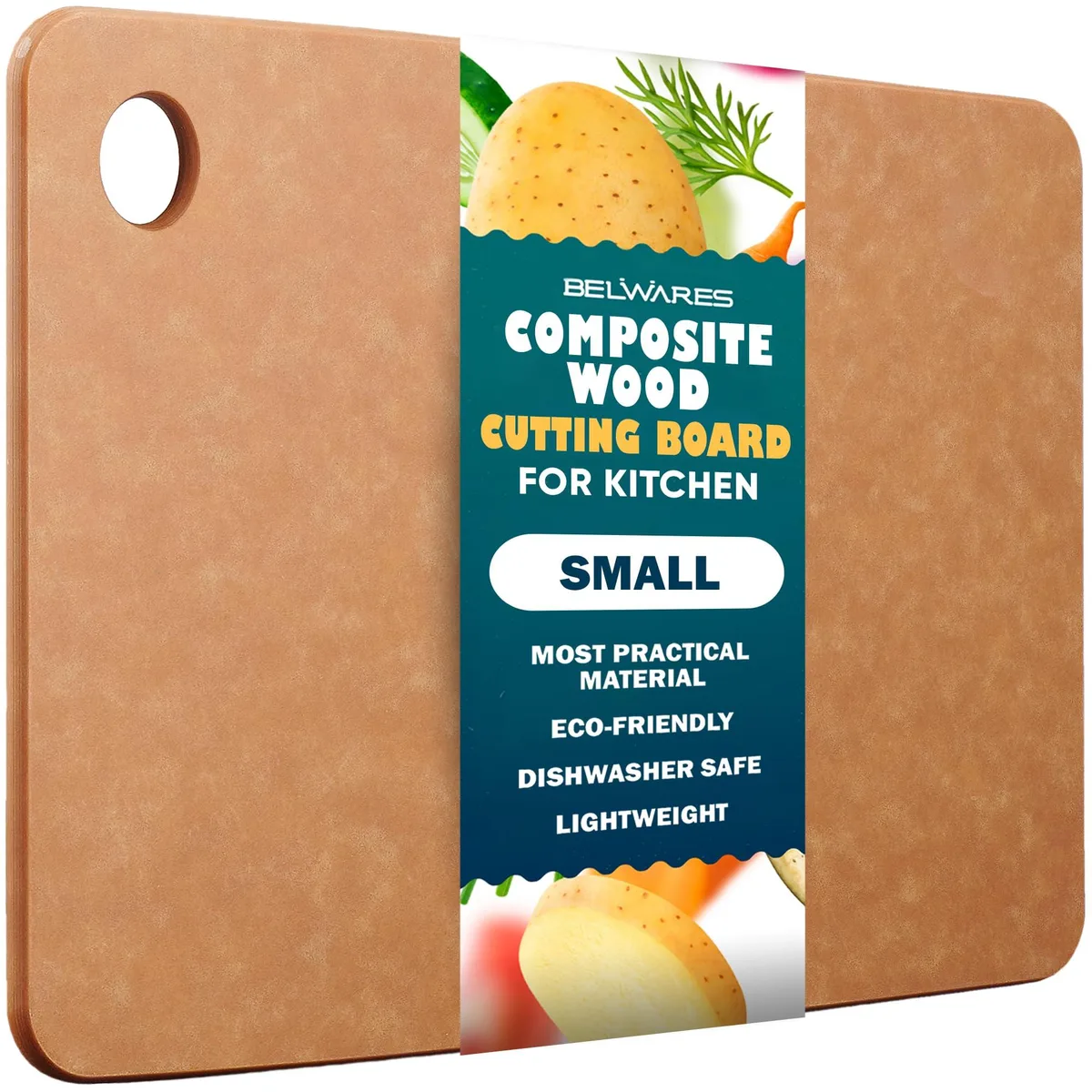  Belwares Cutting Board 8 in x 6 in x 0.3 in Natural — product photo