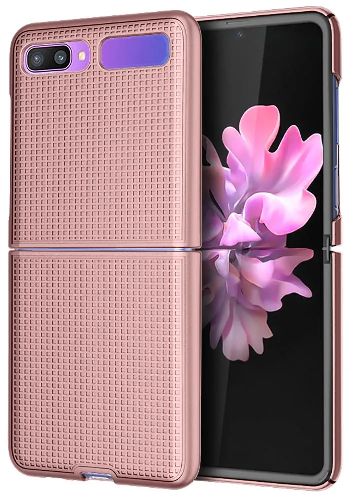 Nakedcellphone Nakedcellphone Grid Case Snap-On Cover Rose Gold for Galaxy Z Flip SM-F700 SM-F707 2020 — product photo