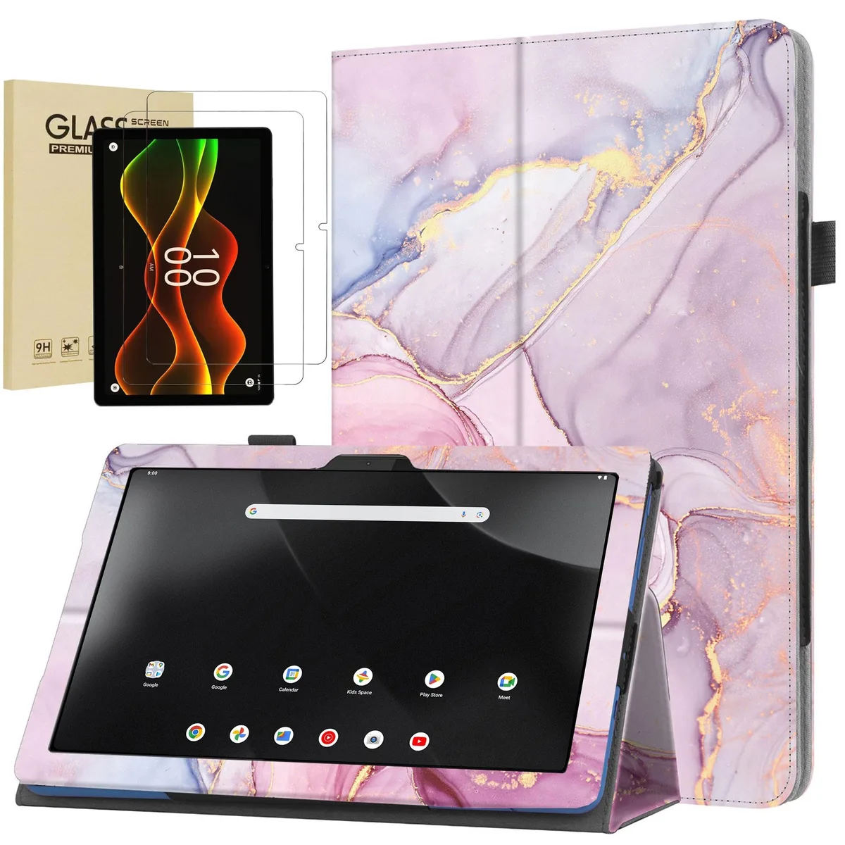 anicestore anicestore Case for Boost Celero 5G Tab 10.95 Inch with Tempered Glass (Pink Marble) — product photo