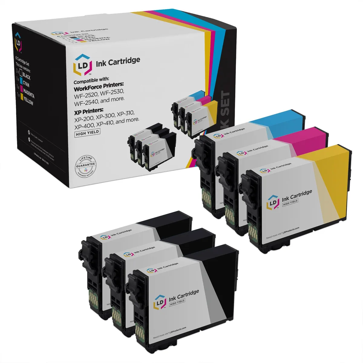 LD Products LD Products Epson 200XL Replacements 6-Pack (3 Black, 1 Cyan, 1 Magenta, 1 Yellow) — product photo