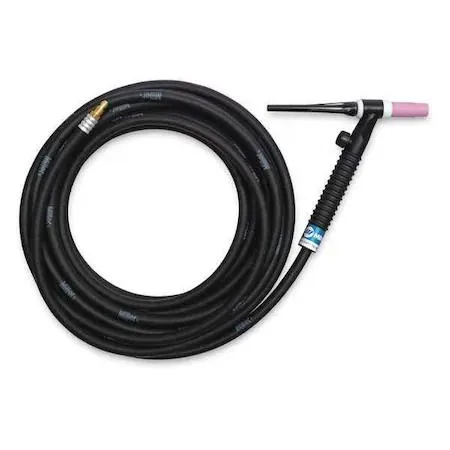 A TIG torch kit with a 25 ft rubber cable and rigid neck