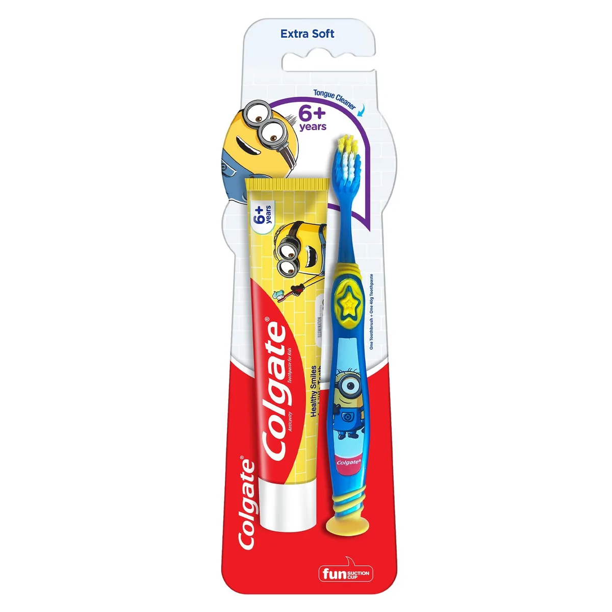 Colgate Minion kids toothbrush and 40g toothpaste set, multicolor manual brush with suction cup