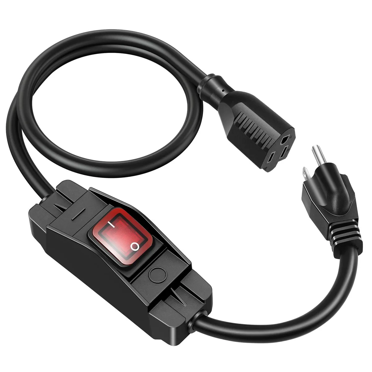  XINYIELE 14/3 SJTW Outdoor Extension Cord with Waterproof Switch 3FT — product photo