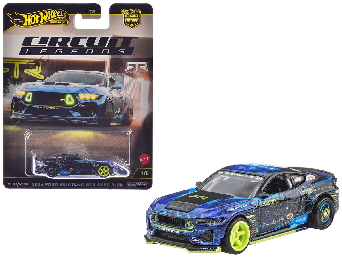 Hot Wheels Hot Wheels 2024 Ford Mustang RTR Spec 5-FD Dark Blue Circuit Legends 2.75 in — product photo