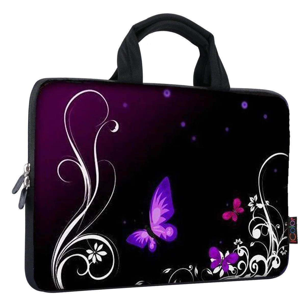  icolor 43237-22293 15.6 inch Purple Butterfly Neoprene Laptop Case — product photo
