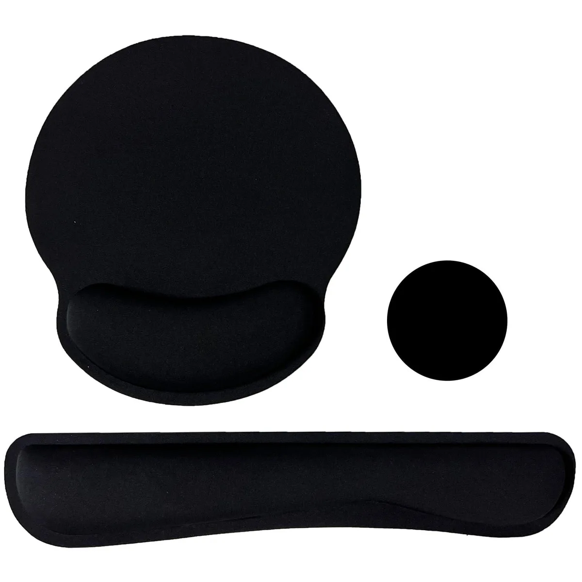  LIZPARE LP-WR-Black-3PACK Wrist Rest &amp; Mouse Pad Set 17x3.4in 9.8x9.1in Black — product photo