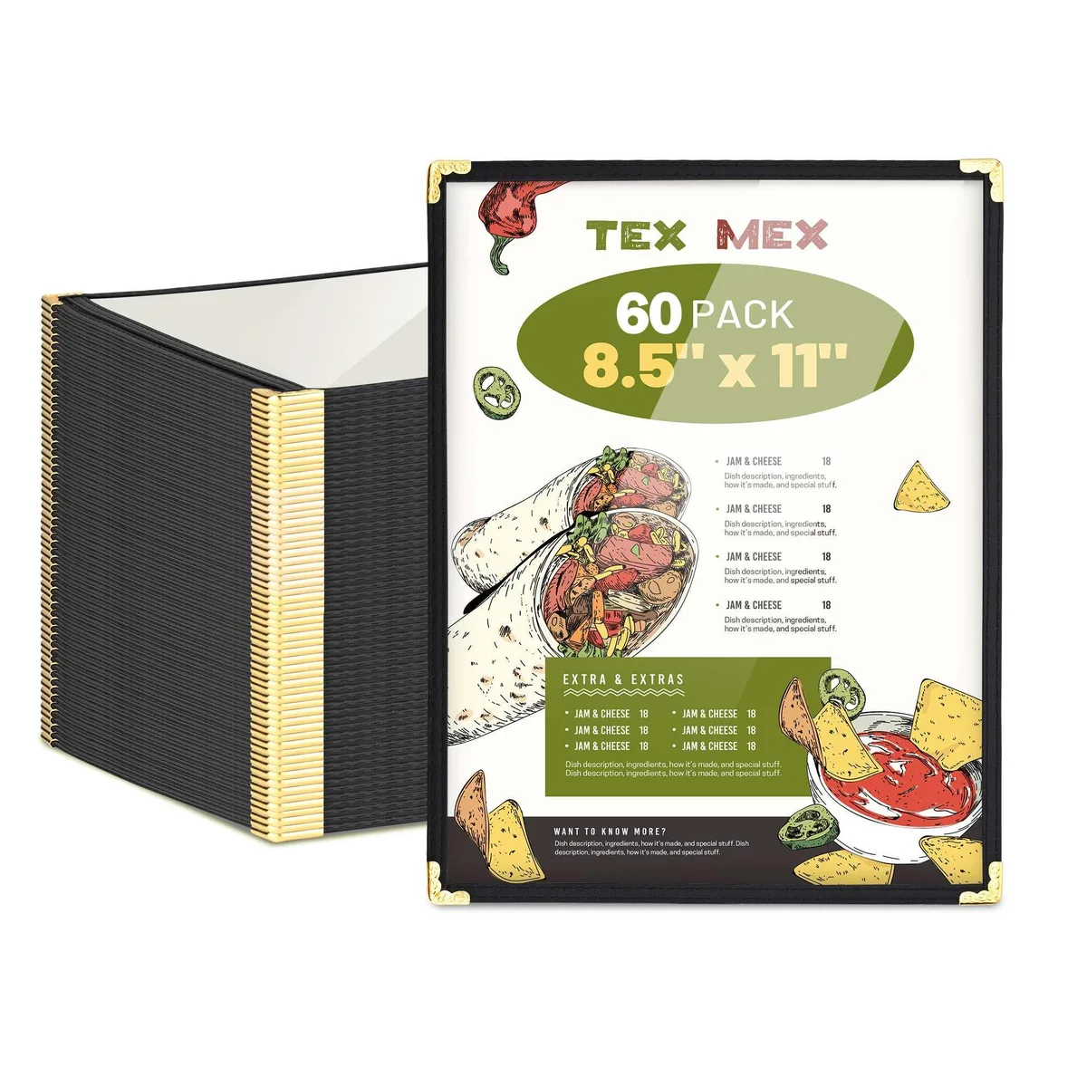 Yescom USA, Inc. Yescom USA, Inc. 26MNC031-811P1-06-30X2 60-pack 8.5x11" menu cover accessory — product photo