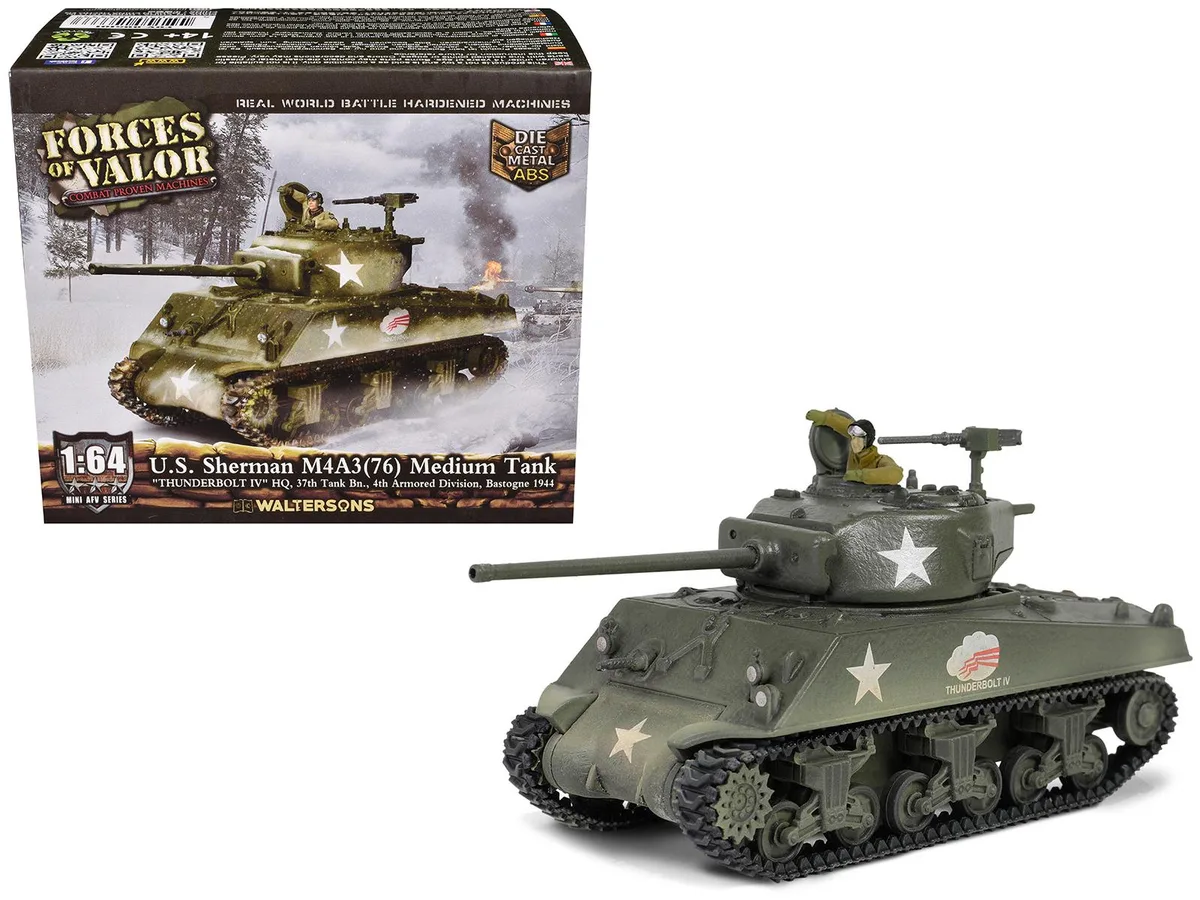 Forces Of Valor Forces Of Valor Sherman M4A3(76) Thunderbolt 1/64 Diecast Tank — product photo