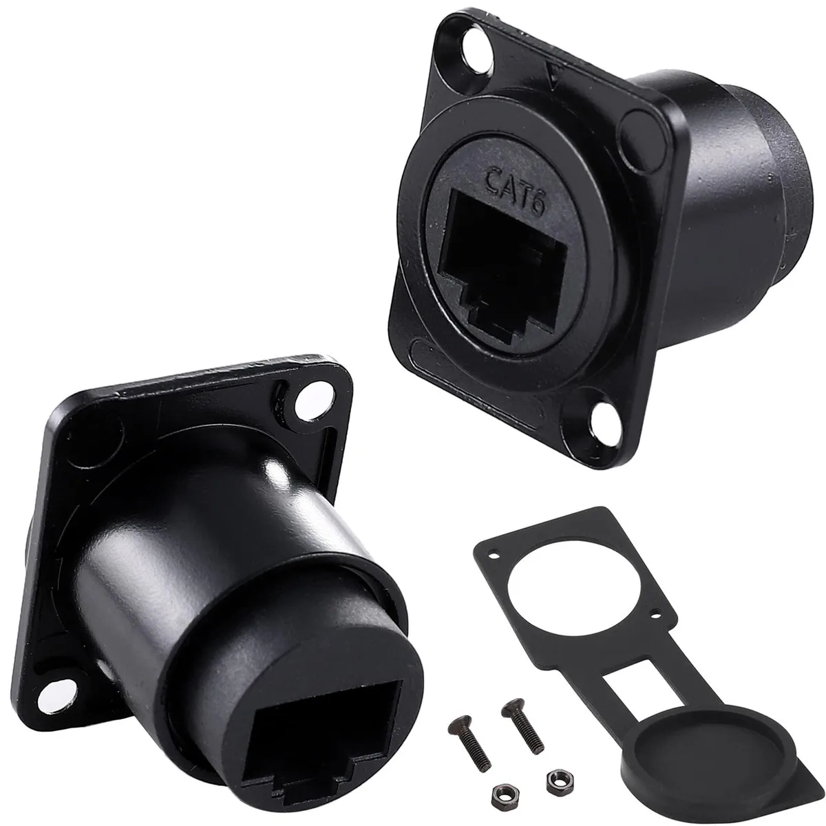  Zebra PL188 RJ45 Panel Mount Coupler Shielded D-Type CAT6 Female-to-Female 2-Pack — product photo