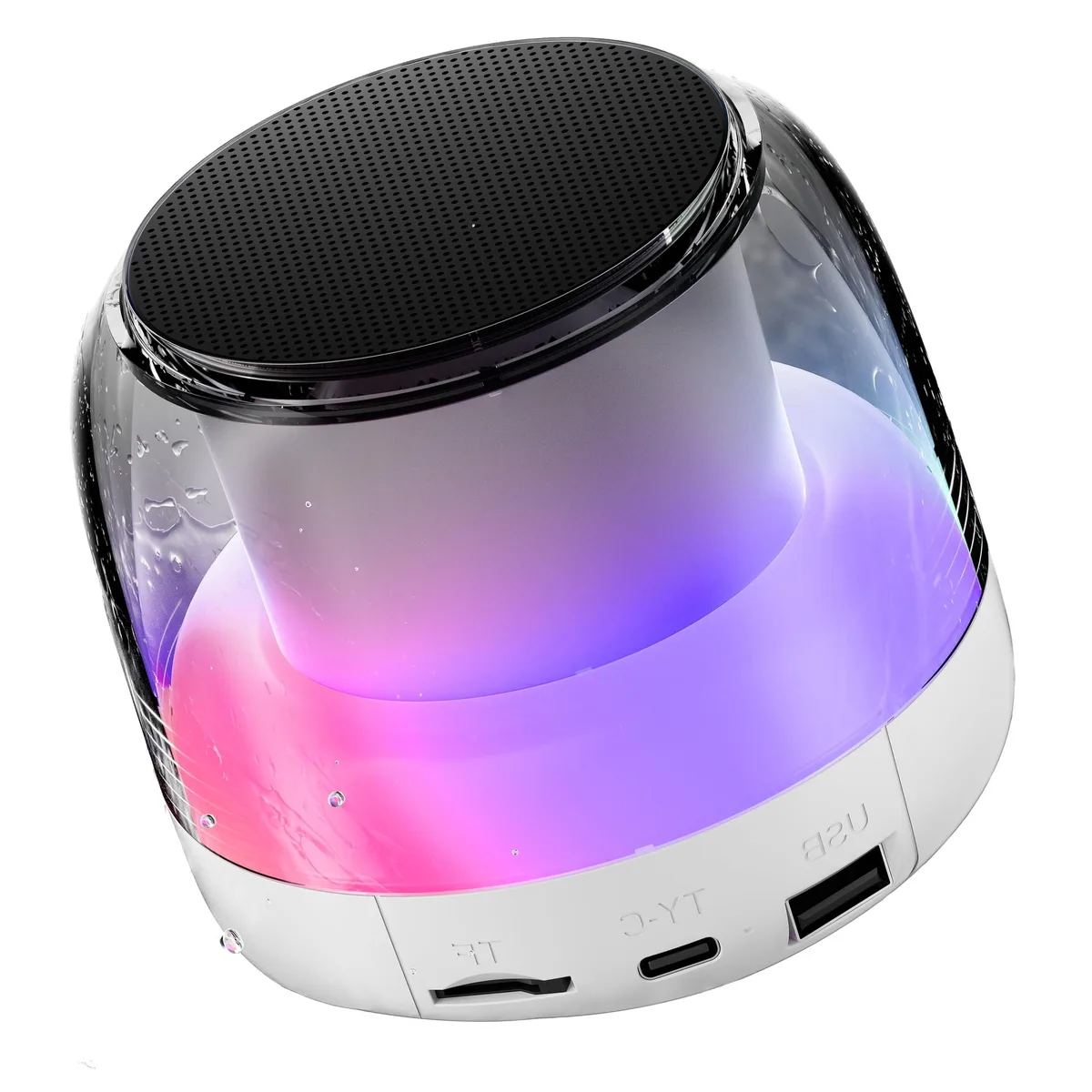  PRSCFUM DZ018 portable speaker White 5 W 2.0 Bluetooth 5.3 15 m 45 mm 4 h IP7 RGB TWS TF card — product photo