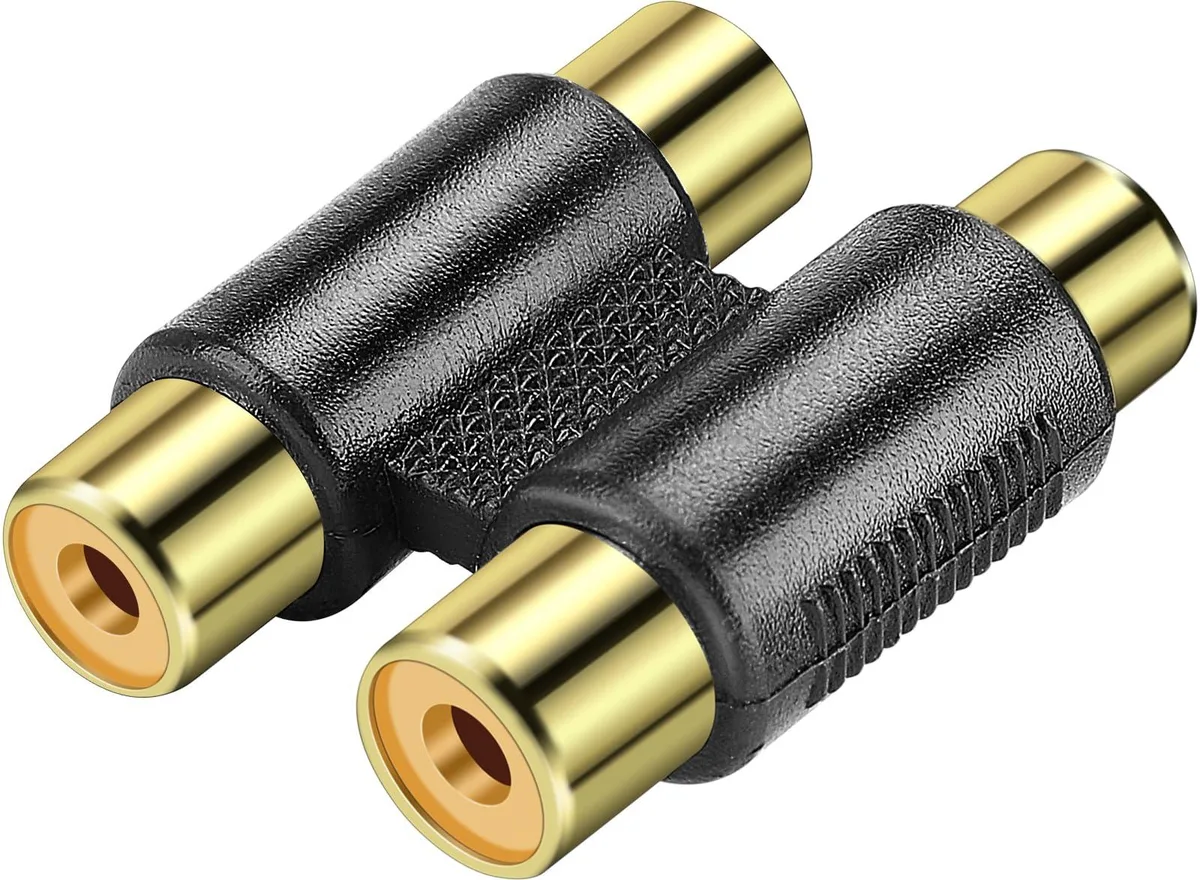 BUCIER BUCIER 2 RCA Female-to-Female Adapter Coupler Gold Plated — product photo