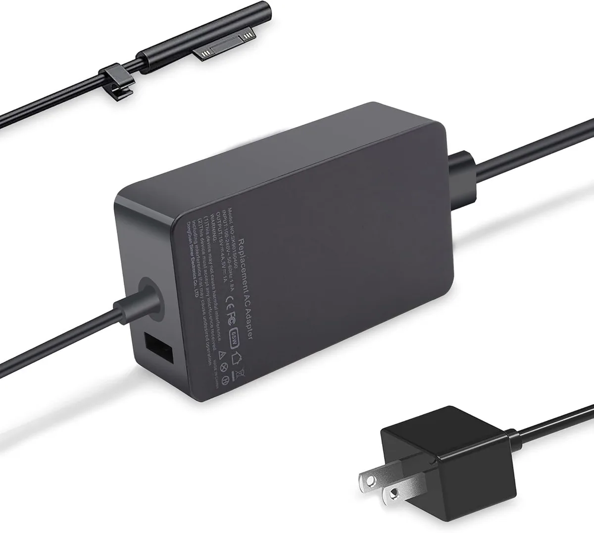 Kenuco Kenuco 65W AC Adapter for Surface Pro 9 8 7 6 5 4 3 X Laptop 1 2 3 Book — product photo