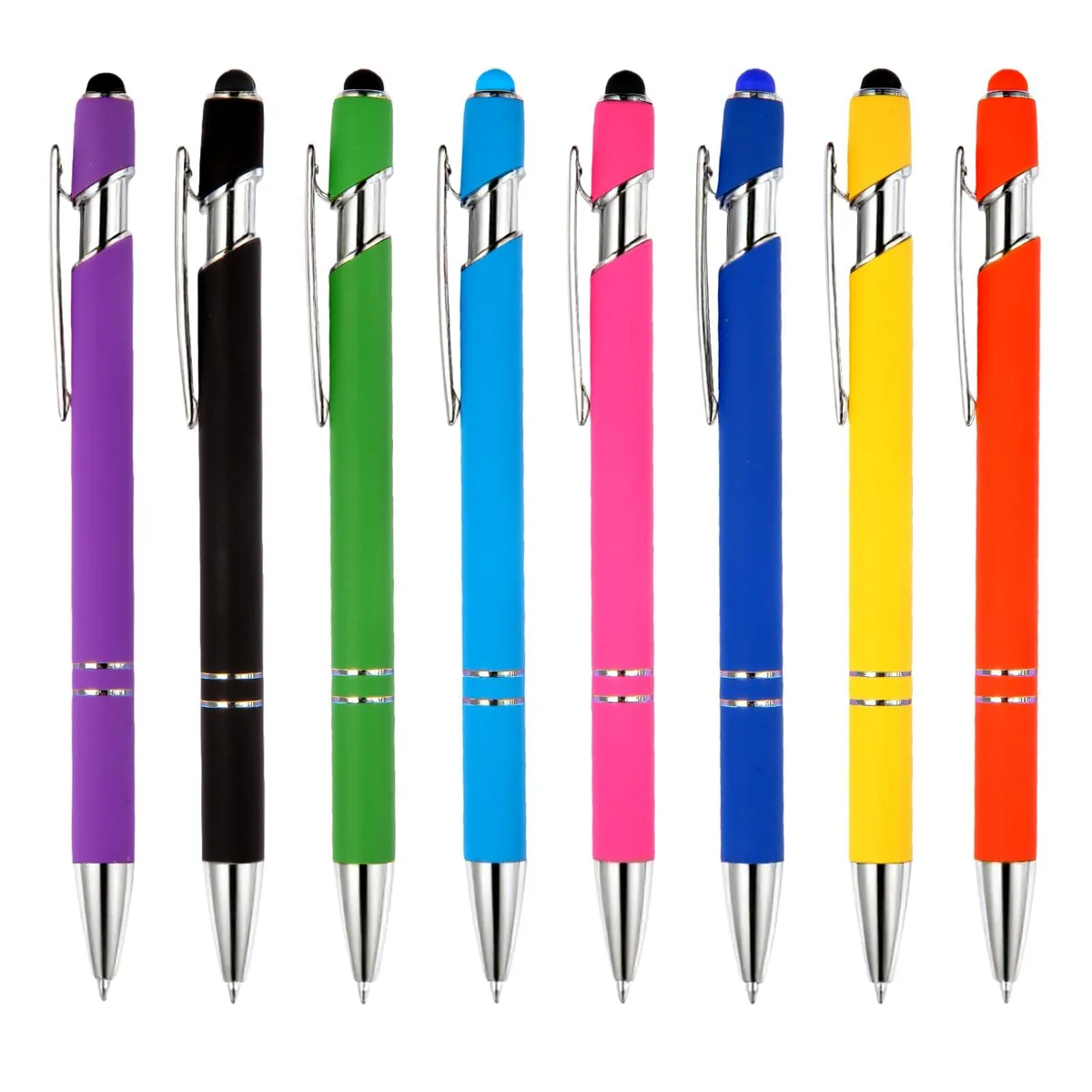 i-ON 2-in-1 Stylus Ballpoint Pen 8 Pack 1.0 mm Black Ink — product photo