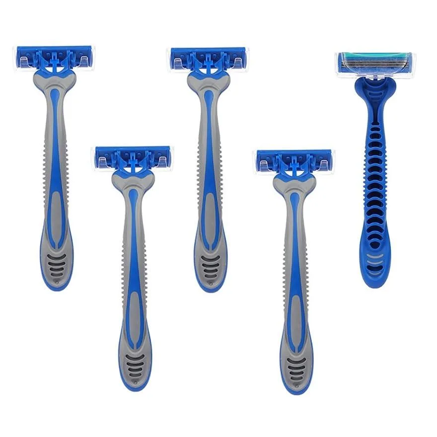 No Sew No Sew Triple Blade Disposable Razors 5 Pack Blue/Gray — product photo