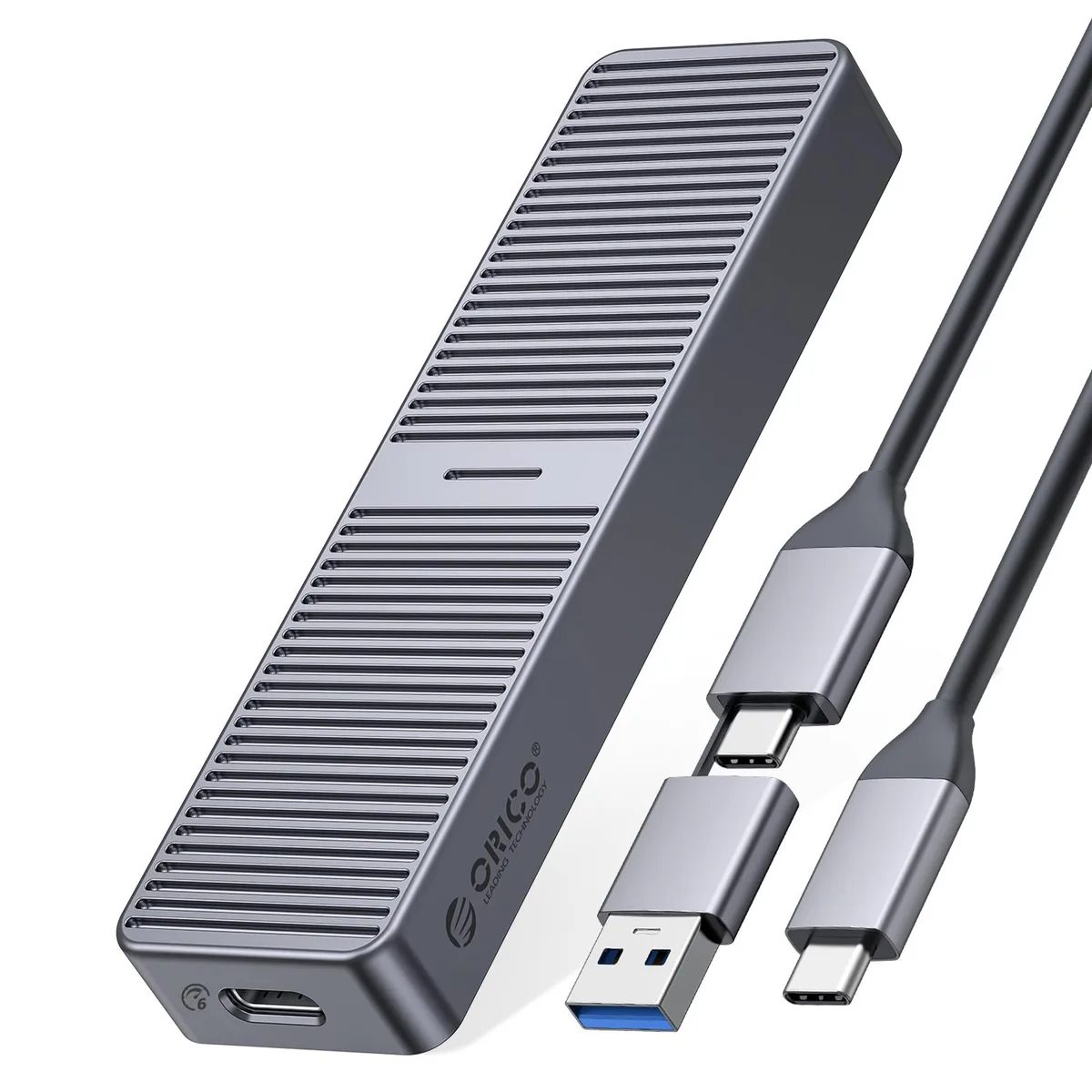 Orico Orico M.2 SATA drive enclosure USB 3.2 Gen2 10Gbps cable 2280 Gray — product photo
