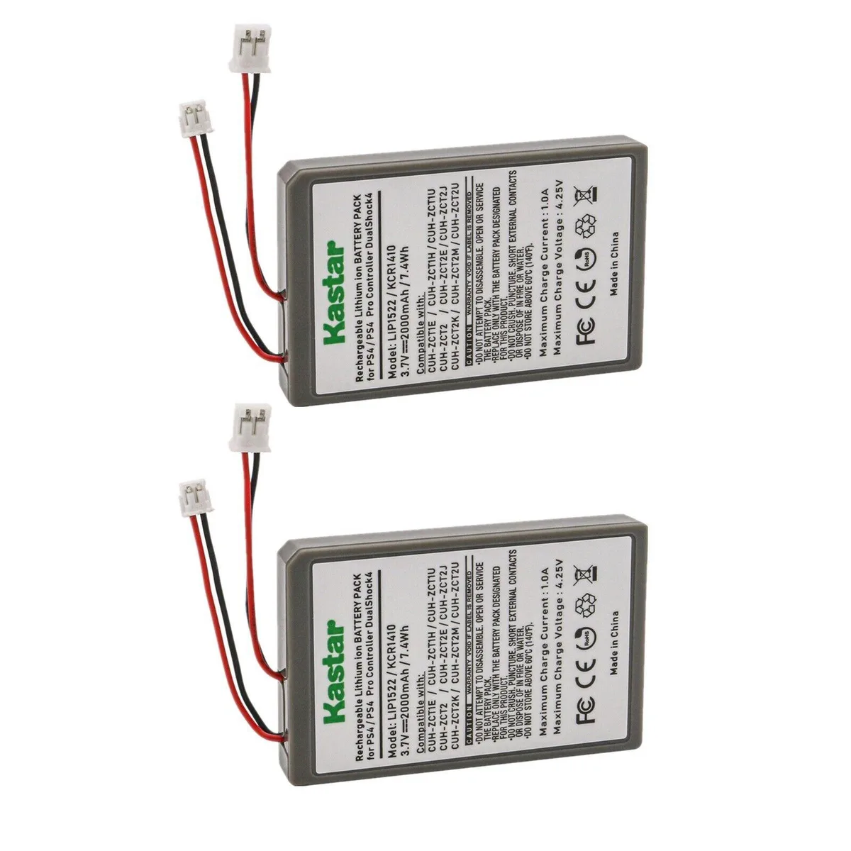 Kastar Kastar 2-Pack PS4 DualShock Battery 2000mAh 7.4Wh — product photo