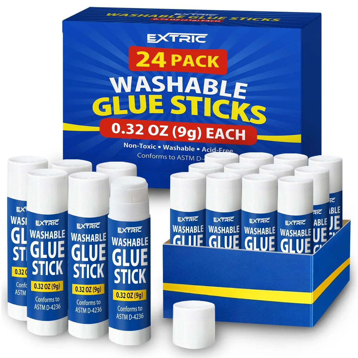 EXTRIC Glue Sticks 24 × 0.32 oz — product photo