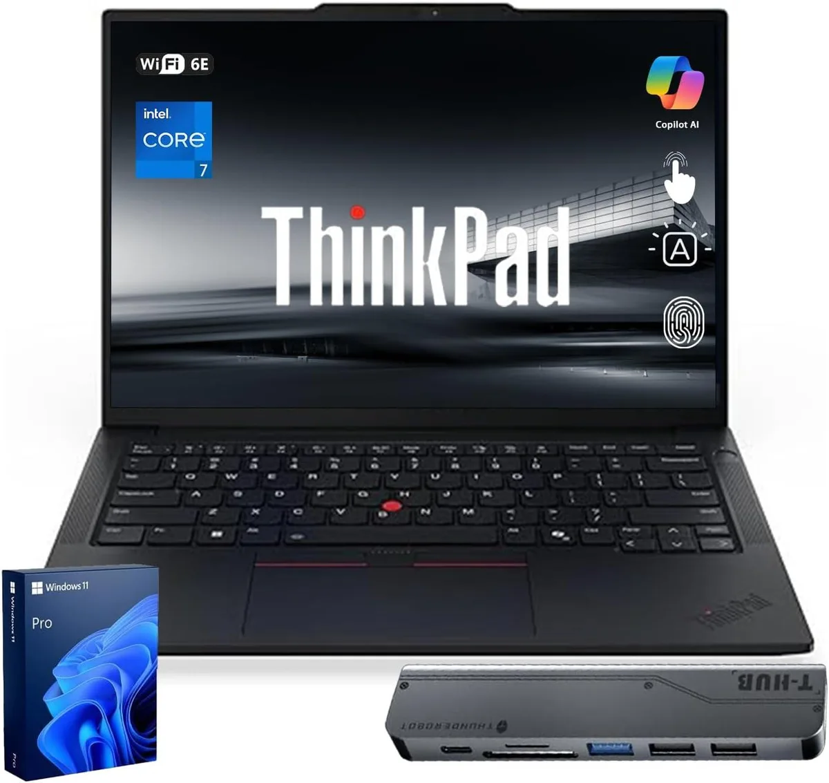 Lenovo Lenovo ThinkPad T14 laptop Intel Core Ultra 5 225U 32GB DDR5 512GB 14 FHD+ 7-in-1 Hub — product photo