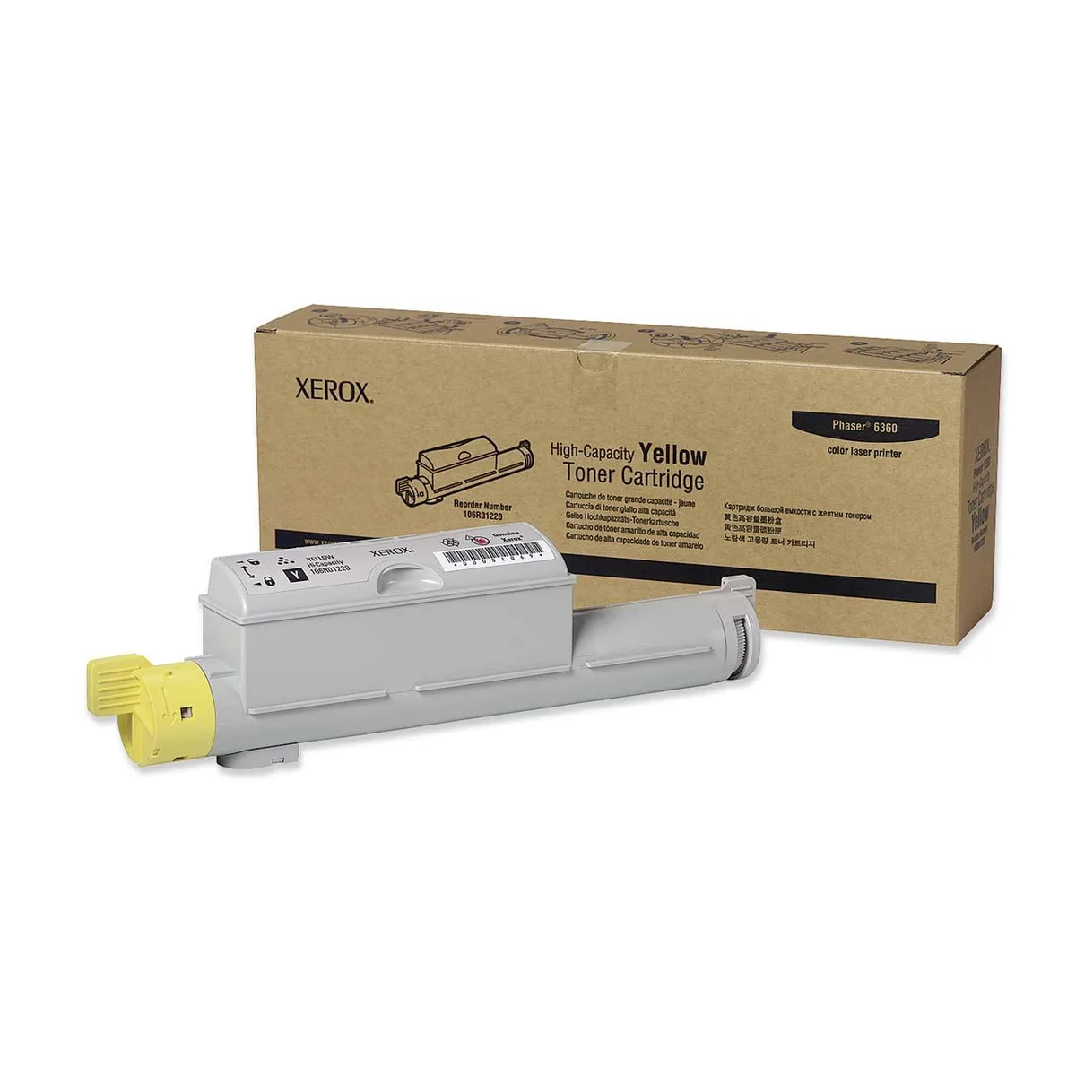 XEROX Xerox 106R01220 Yellow High Yield Toner Cartridge 12000 Pages — product photo