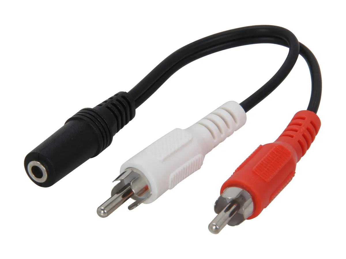 Cables To Go Cables To Go 40424 3.5mm Female to Two RCA Male Y-Cable 6 Inch Black — product photo