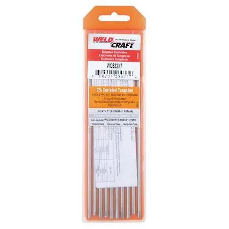 Miller - Weldcraft Miller - Weldcraft 5/32" 2% Ceriated Tungsten Electrodes 7" Pk10 — product photo