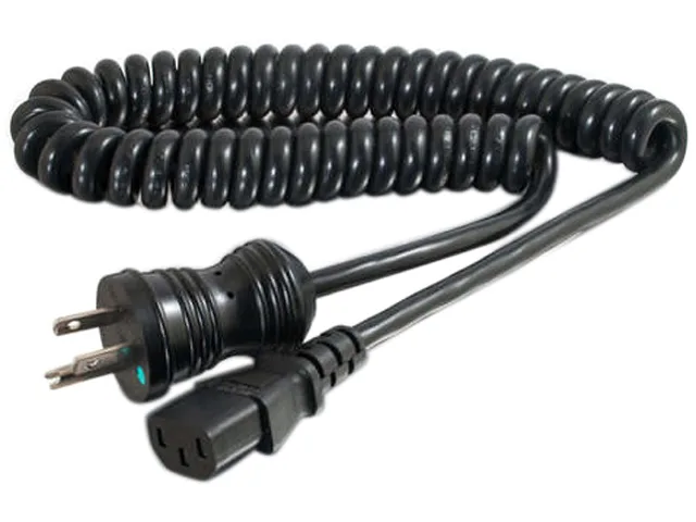 Cables To Go Cables To Go 48064 0.5 ft coiled hospital grade computer power cord — product photo