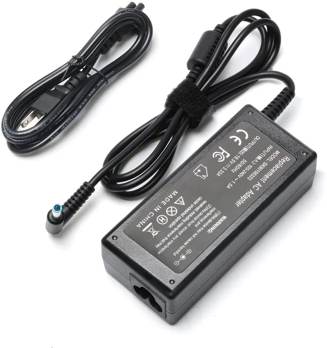 myVolts myVolts 65W AC Adapter 19.5V 3.33A 4.5mm Blue Tip ProBook 640 G2 650 G2 430 G3 440 G3 450 G3 455 G3 470 G3 — product photo