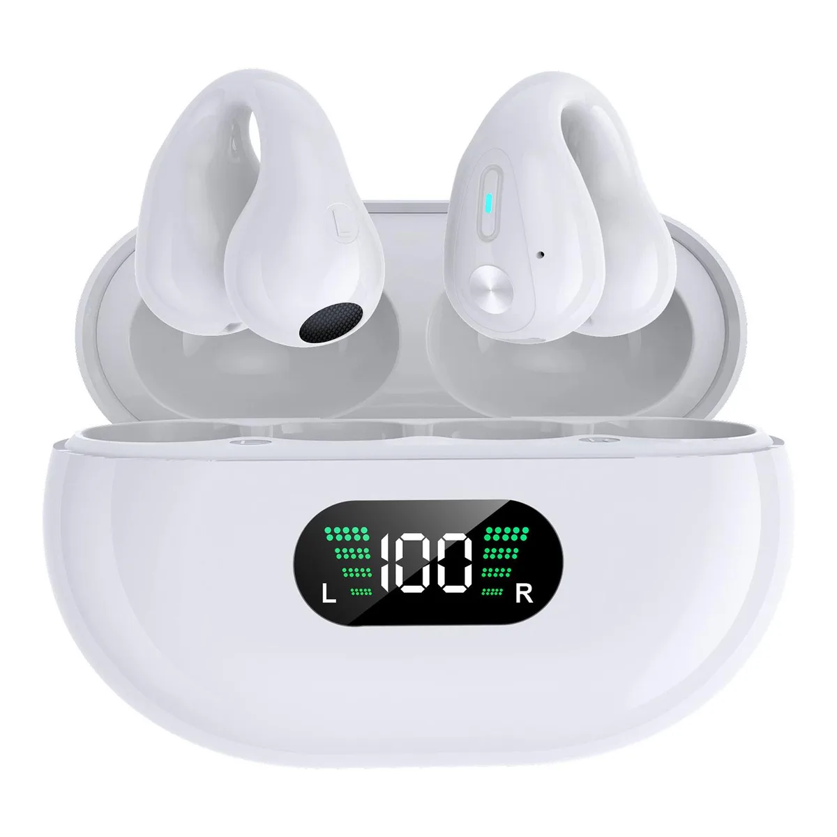 ALPHA DIGITAL INC ALPHA DIGITAL INC Wireless Open Ear Clip Earbuds Bluetooth 5.3 18h White — product photo