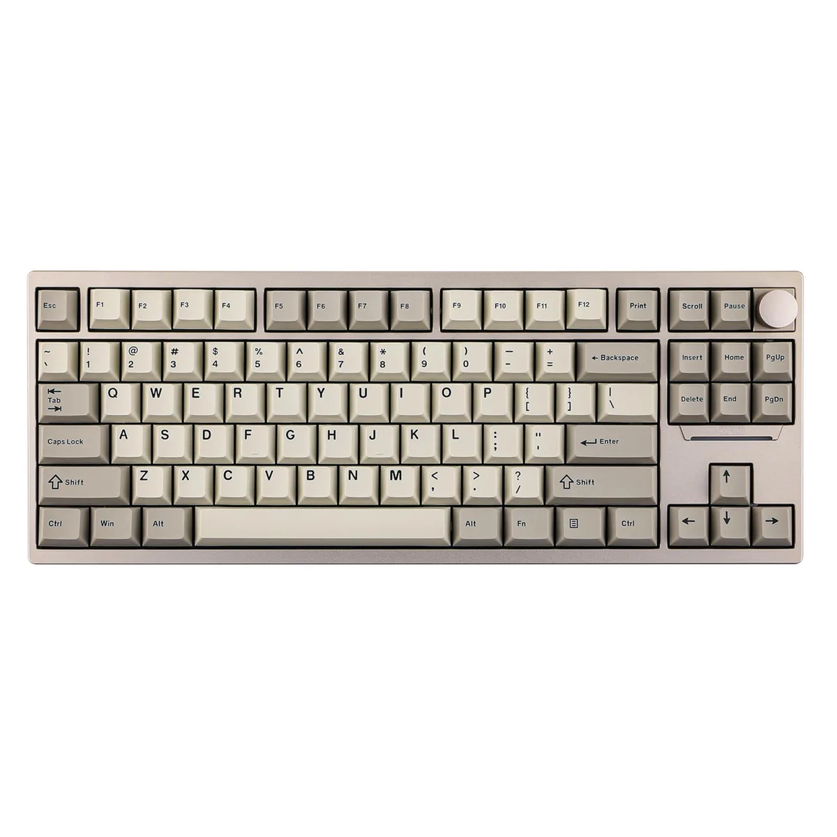 Epomaker Epomaker P87 TKL Aluminum Gaming Keyboard 87 Keys Knob Khaki Zebra Switch — product photo