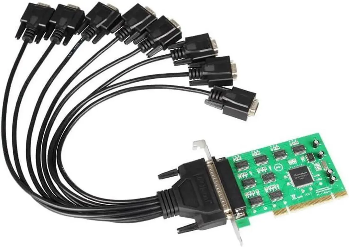 SMUGDESK SMUGDESK 8-Port RS232 PCI Serial Card 16C1058 926.1Kbps with 1-to-8 DB9 Cable — product photo