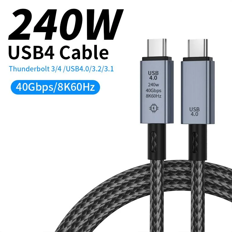 LUOM LUOM USB C to USB C Cable 240W 40Gbps 8K 1.5 Feet Grey — product photo