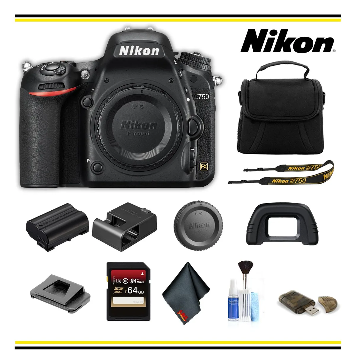 Nikon International Nikon International D750 24.3MP DSLR Camera Starter Bundle Intl Model — product photo