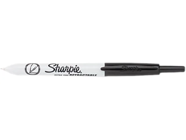 Sharpie Sharpie 1735790DZ Retractable Ultra Fine Tip Permanent Marker, Black, 12 pack — product photo