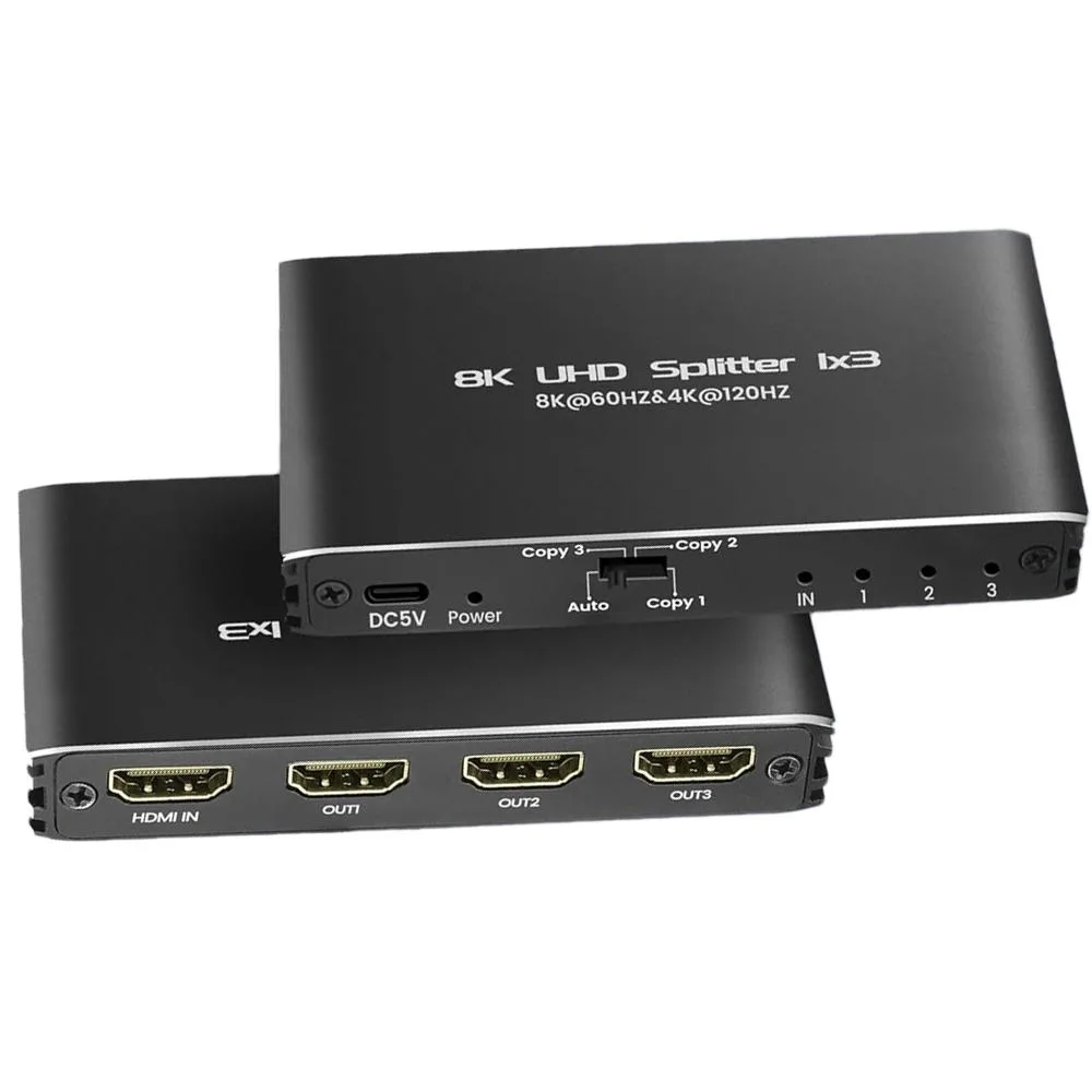 Jansicotek Jansicotek OZF8K2 1×3 HDMI 2.1 video splitter 8K@60Hz 48Gbps — product photo
