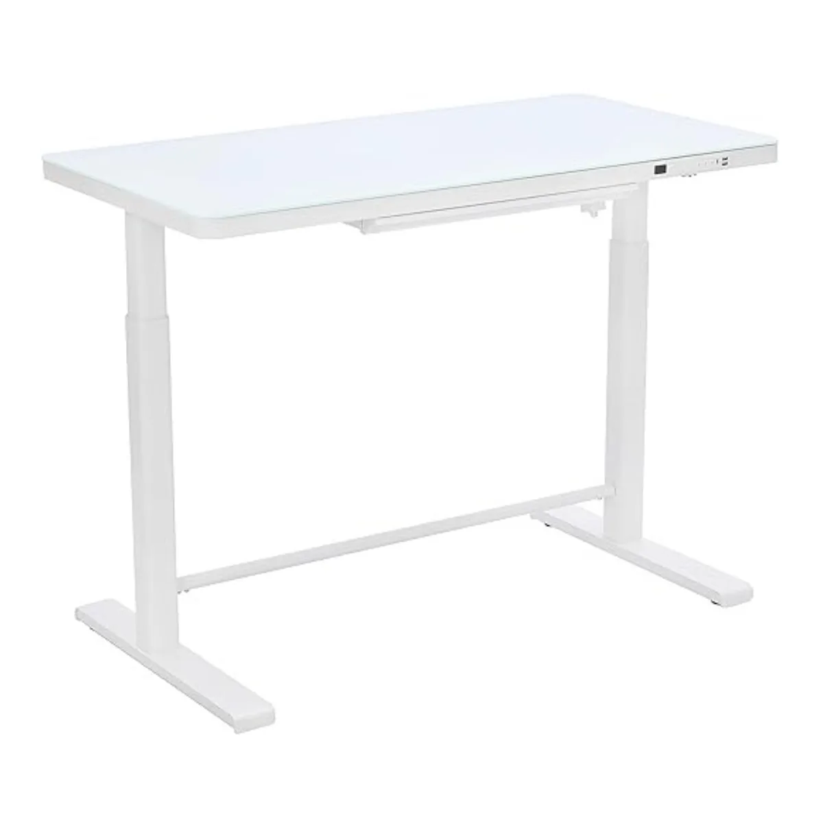 Uncaged Ergonomics Uncaged Ergonomics Rise Up Glass Electric Standing Desk 23.7x45.3" white office furniture — product photo