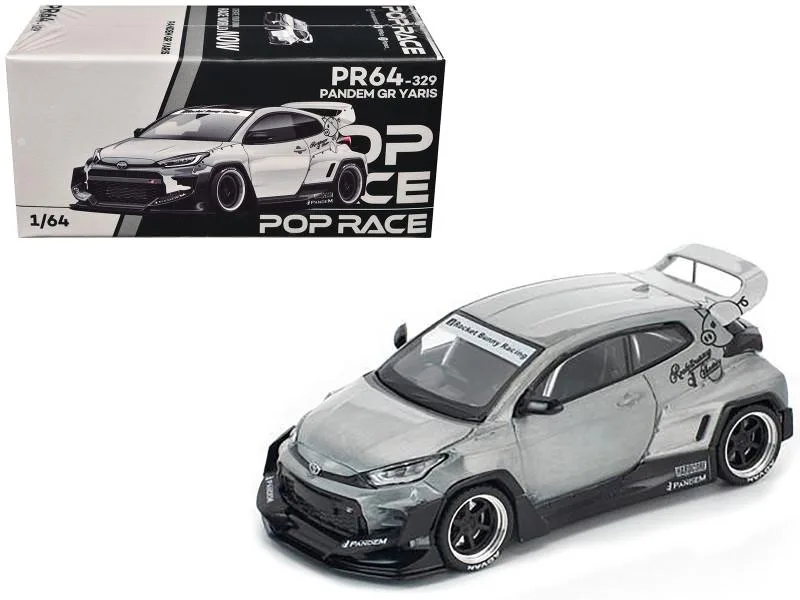 Pop Race Pop Race Toyota "Pandem" GR Yaris RHD Raw Metal 1/64 Hobby Collectible — product photo
