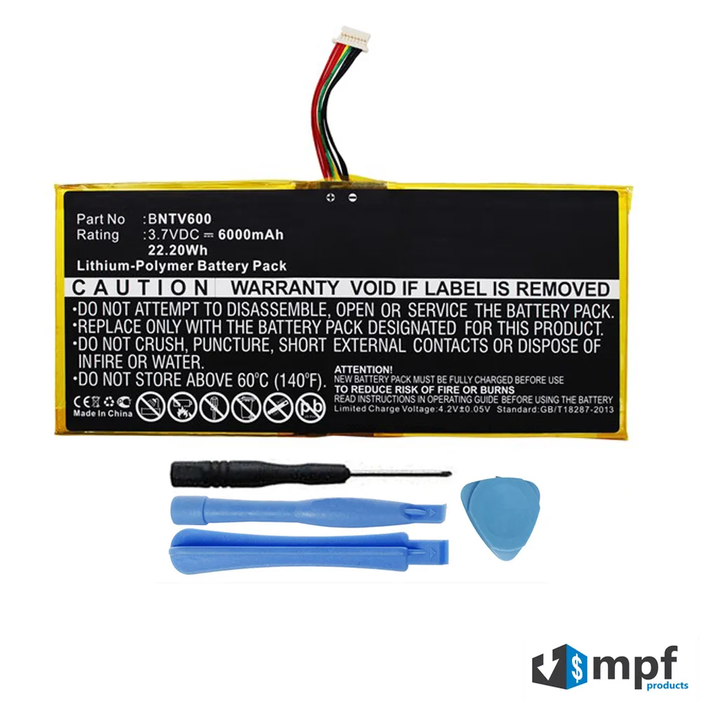 MPF Products MPF Products 6000mAh 3.7V Lithium-Polymer Battery for NOOK HD+ 9 BNTV600 with Tools — product photo