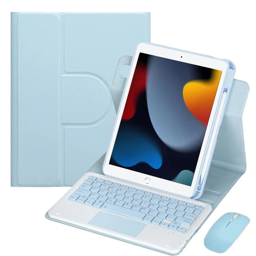 Timoom Timoom 10.2" iPad 7/8/9 Gen 360 Rotating Keyboard Case with Trackpad Sky Blue — product photo