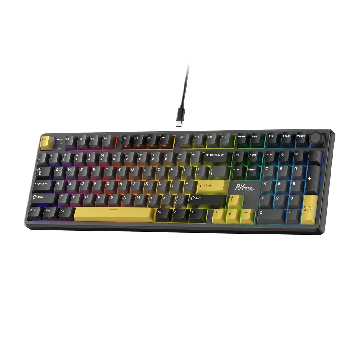  Redragon X104 Full Size Mechanical Gaming Keyboard 104 Keys Tactile Switch Aluminum Keycaps RGB Black — product photo