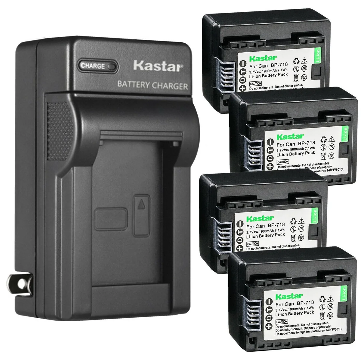 Kastar Kastar BP718 4-pack Li-Ion battery + AC charger 7.1 Wh 3.7 V — product photo