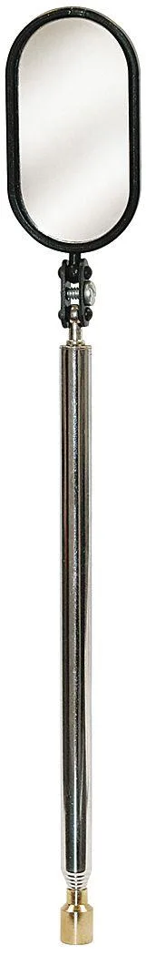 Telescoping brass inspection mirror with rectangular glass and magnetic base