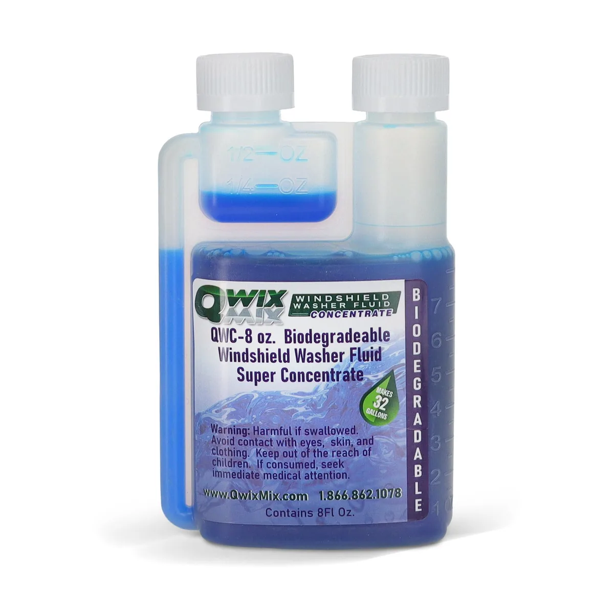  Qwix Mix Windshield Washer Fluid Concentrate 16oz Makes 32 Gallons Biodegradable — product photo