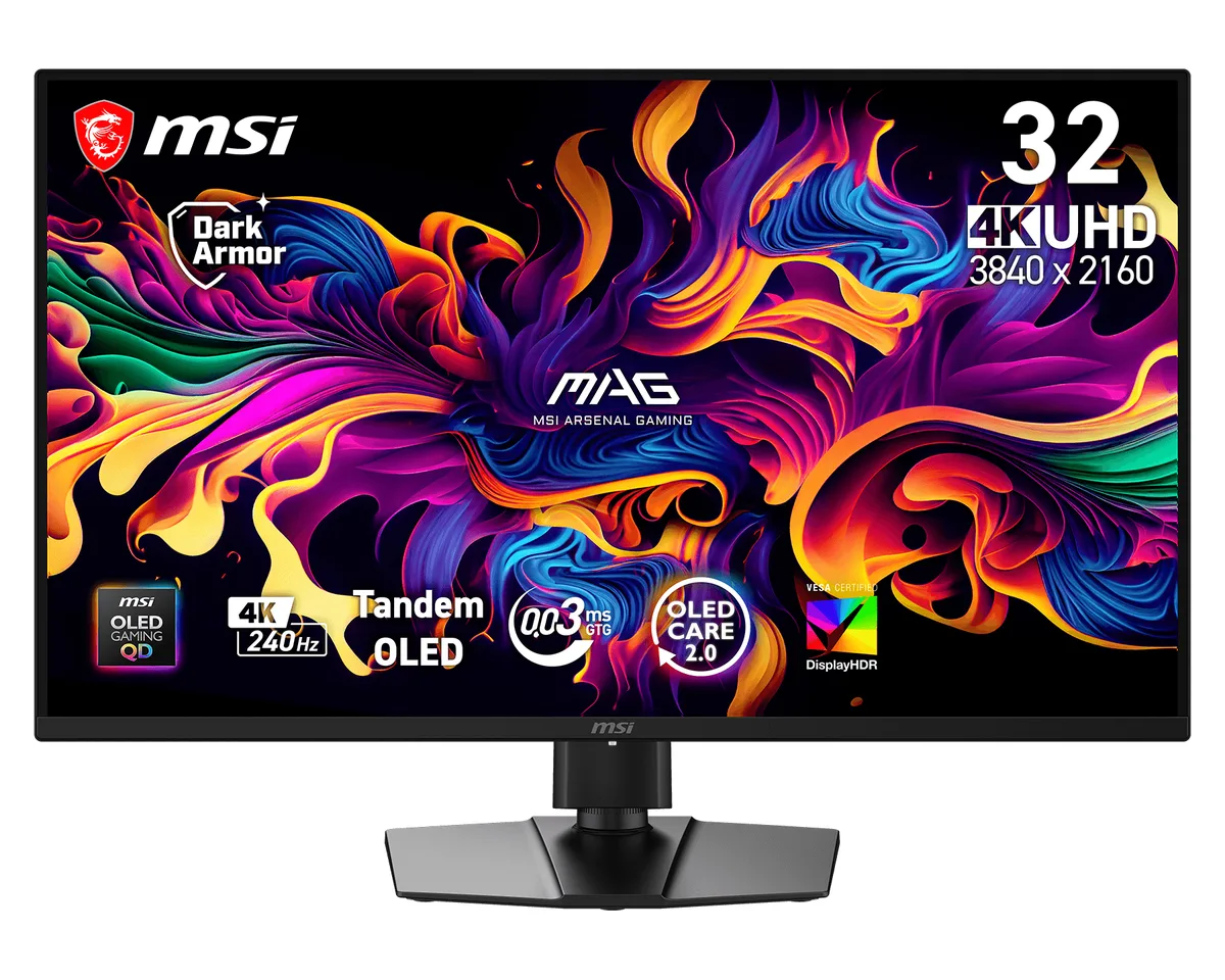 MSI MSI MAG 321UP QD-OLED X24 32" 4K 240Hz gaming monitor — product photo